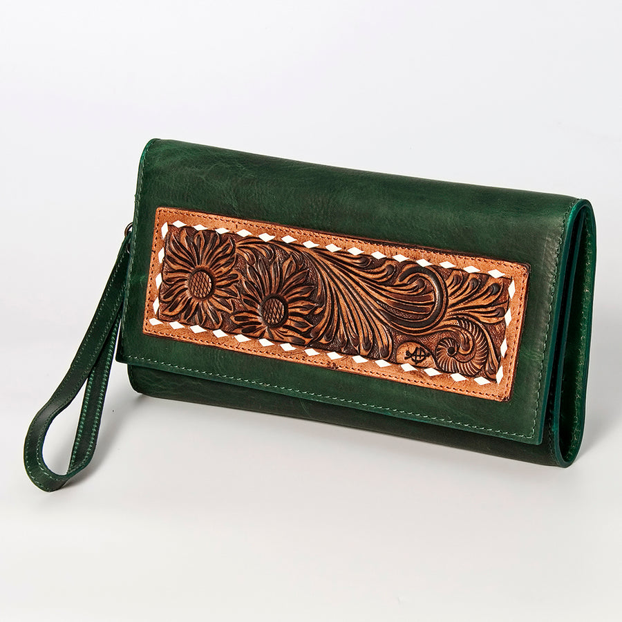 American Darling Wristlet Hand Tooled Genuine Leather Women Bag Western Handbag Purse - Uhorse