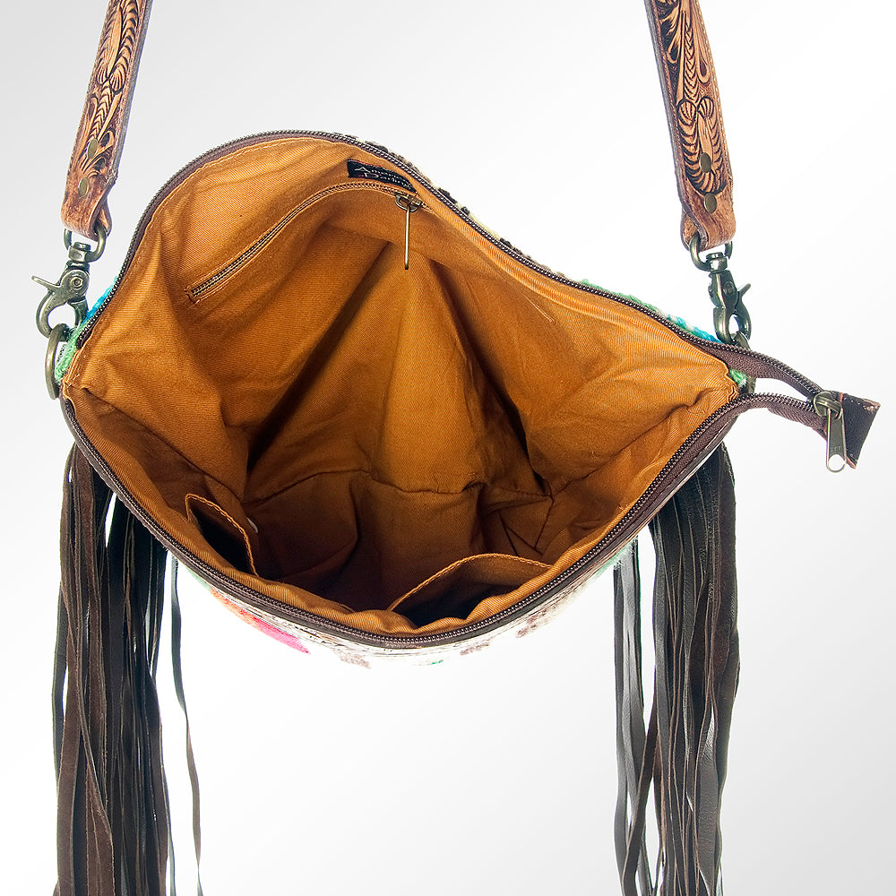 American Darling ADBGZ272 Messenger Hand Tooled Saddle Blanket Genuine Leather Women Bag Western Handbag Purse