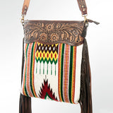 American Darling ADBGZ273 Messenger Hand Tooled Saddle Blanket Genuine Leather Women Bag Western Handbag Purse