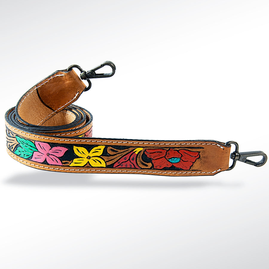 American Darling Hand Tooled Genuine Leather Crossbody Handle Strap for Bags Phone Wallet Purse Clutch