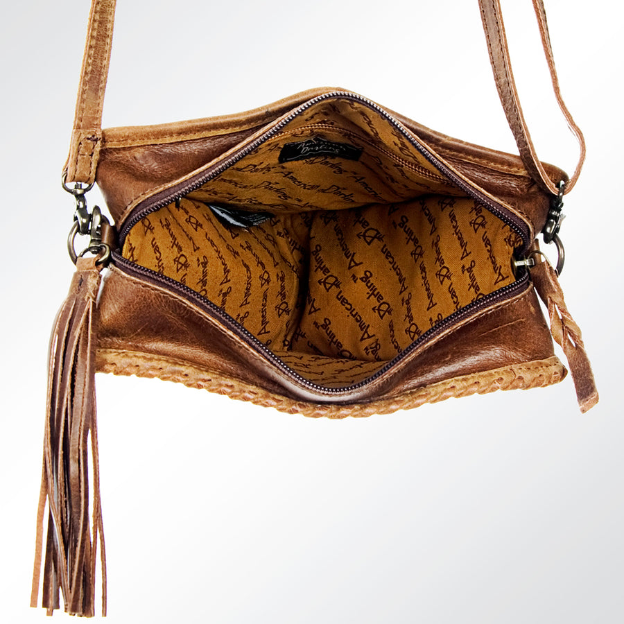 American Darling Cross body Bag Hand Tooled Floral Carved Genuine Leather Western Purse with YKK Zipper