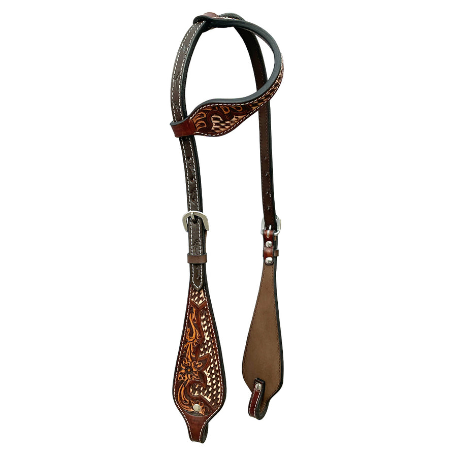 Bar H Equine American Leather Horse Saddle Tack One Ear Headstall Brown - Uhorse
