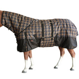 70" Hilason 1200D Waterproof Horse Hood Neck Turnout Blanket Belly Wrap Plaid - Uhorse
