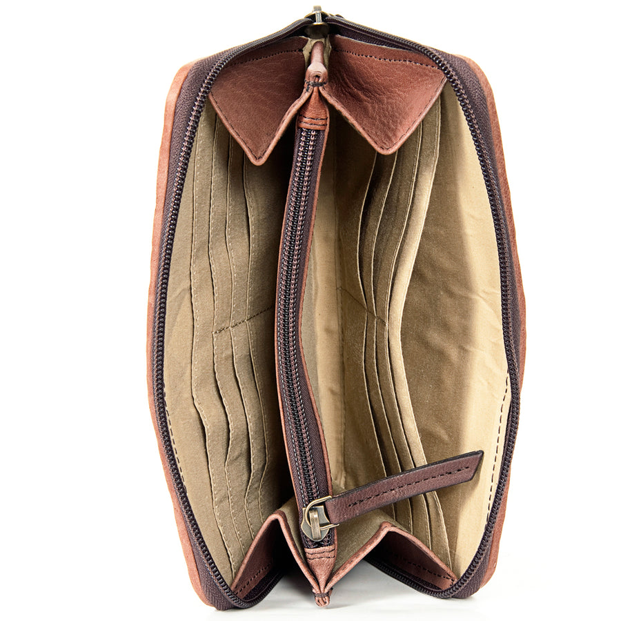 American Darling Organiser Handcrafted Basket Weave Genuine Vegetable Tanned Leather Western Wallet 4.5in X 8in