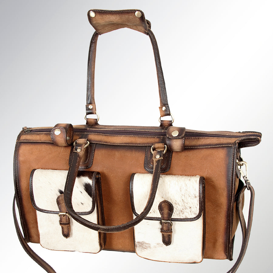 American Darling Women's Duffel Bag Western Hair On Genuine Leather Handbag and Ladies Purse
