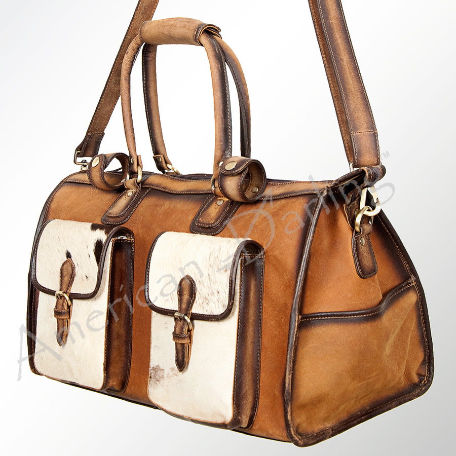American Darling Duffel Hair On Genuine Leather W. Women Bag | Handbag by Hilason – Cowboy and equestrian accessories