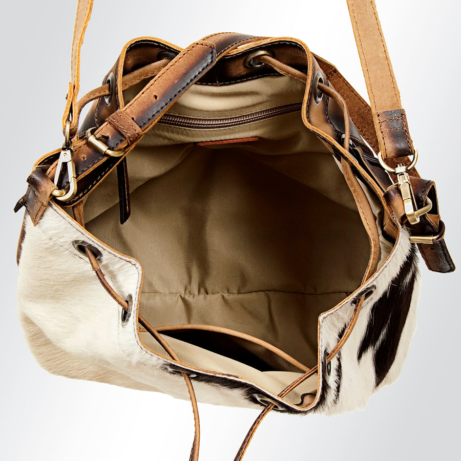 American Darling Bucket Hair-On Genuine Leather Women Bag Western Handbag Purse