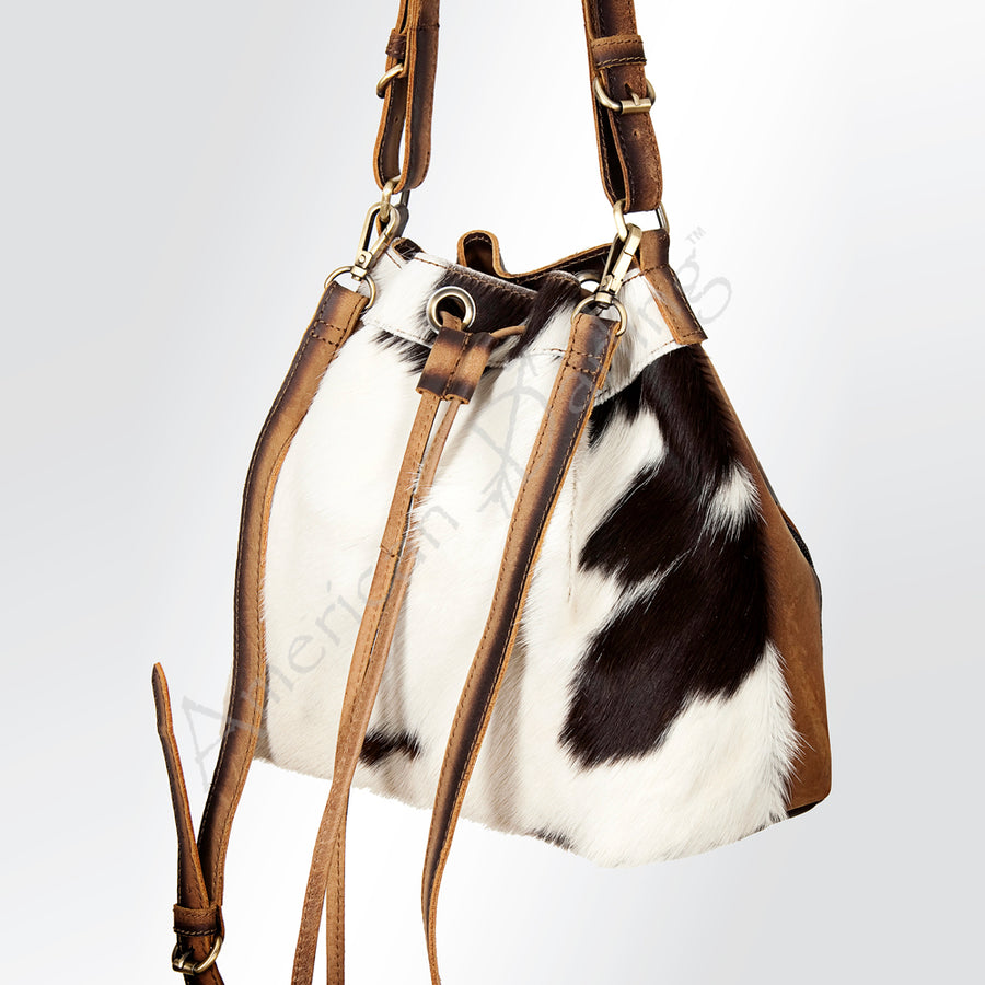 American Darling Bucket Hair-On Genuine Leather Women Bag Western Handbag Purse - Uhorse