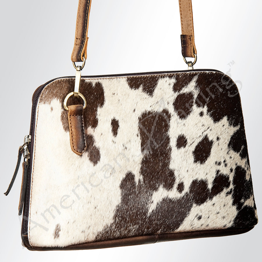 American Darling Western Hair-On Cowhide Cross body Bag with Genuine Leather Trim - Uhorse