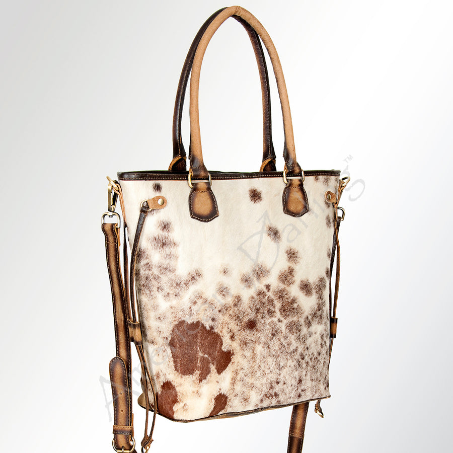 American Darling Western Hair-On Cowhide Tote Bag - Handcrafted Full Grain Leather - Uhorse