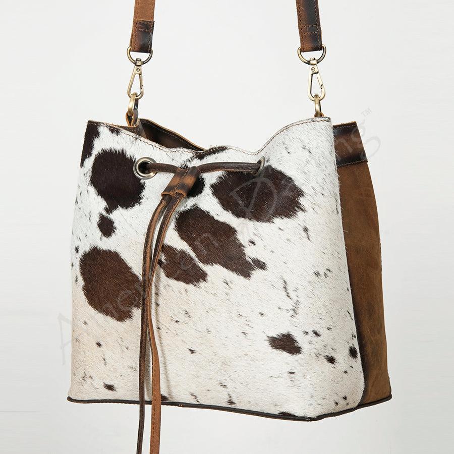 American Darling Bucket Hair-On Genuine Leather Women Bag Western Handbag Purse - Uhorse