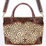 American Darling Tote Hand Tooled Hair On Genuine Leather Women Bag Western Handbag Purse