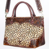 American Darling Tote Hand Tooled Hair On Genuine Leather Women Bag Western Handbag Purse