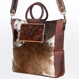 American Darling Tote Hand Tooled Hair On Genuine Leather Women Bag Western Handbag Purse