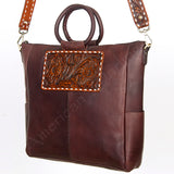 American Darling Tote Hand Tooled Hair On Genuine Leather Women Bag Western Handbag Purse