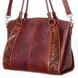 American Darling Tote Hand Tooled Hair-On Genuine Leather W. Women Bag by Hilason – Cowboy and equestrian accessories