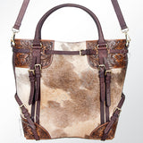 American Darling ADBGI147A Tote Hand Tooled Hair On Genuine Leather Women Bag Western Handbag Purse