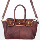 American Darling Tote Hand Tooled Hair On Genuine Leather Women Bag Western Handbag Purse