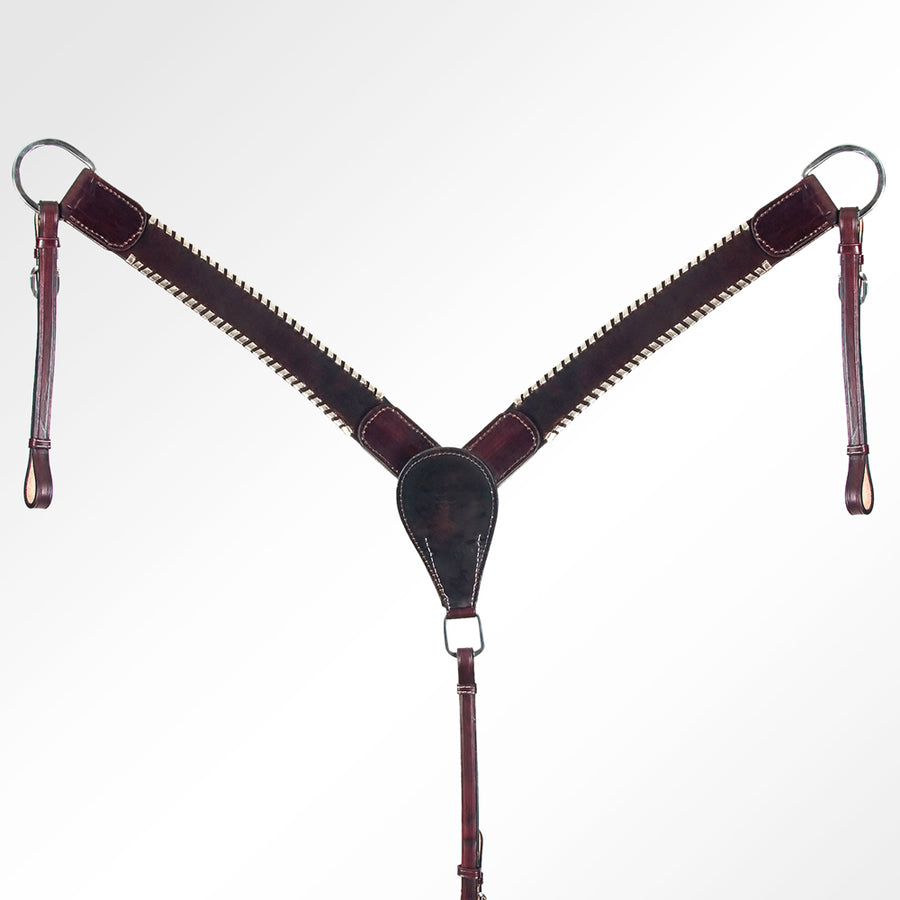 AMERICAN DARLING Western Horse Headstall Breast Collar Set Leather