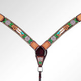 AMERICAN DARLING Western Horse Headstall Breast Collar Set American Leather