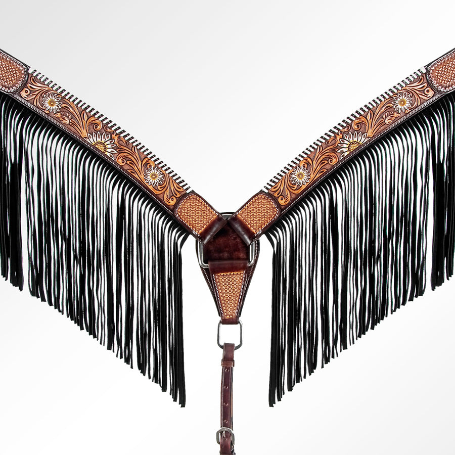 American Darling ADPAF124-BC W. H. Floral Breast Collor Genuine by Hilason – Cowboy and equestrian accessories