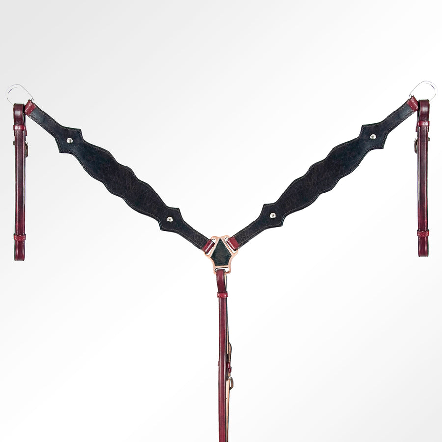 AMERICAN DARLING Western Horse One Ear Headstall Breast Collar Set Leather