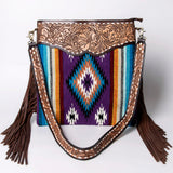 American Darling ADBGA115 Large Crossbody Hand Tooled Saddle Blanket Genuine Leather Women Bag Western Handbag Purse