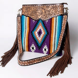 American Darling ADBGA115 Large Crossbody Hand Tooled Saddle Blanket Genuine Leather Women Bag Western Handbag Purse