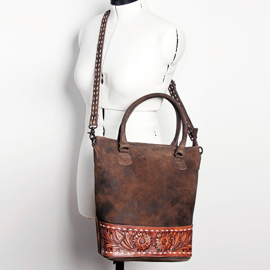 Ameran Darling Women's Crossbody Bag Western Hand Tooled Genuine Leather Handbag and Ladies Purse