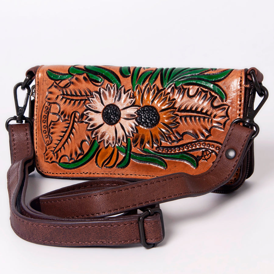 American Darling Cross Body Hand Tooled Full Grain Genuine Leather Western Women Bag Handbag Purse | Crossbody for - Uhorse