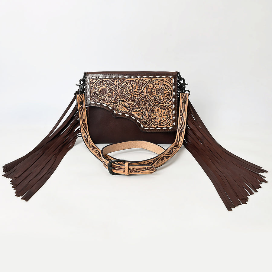 Ameran Darling Women's Crossbody Bag Western Hand Tooled Genuine Leather Handbag and Ladies Purse
