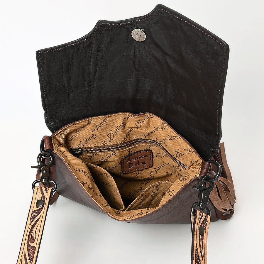 Ameran Darling Women's Crossbody Bag Western Hand Tooled Genuine Leather Handbag and Ladies Purse