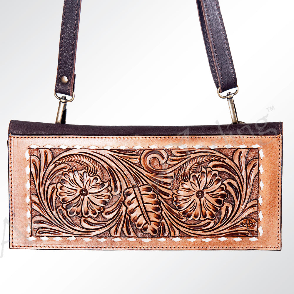 American Darling ADBGZ282 Wallet Hand Tooled Genuine Leather Women Bag Western Handbag Purse