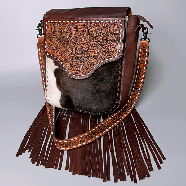 American Darling Cross Body Hand Tooled Hair on-Genuine Leather Western Women Bag Handbag Purse | Crossbody for Cute - Uhorse