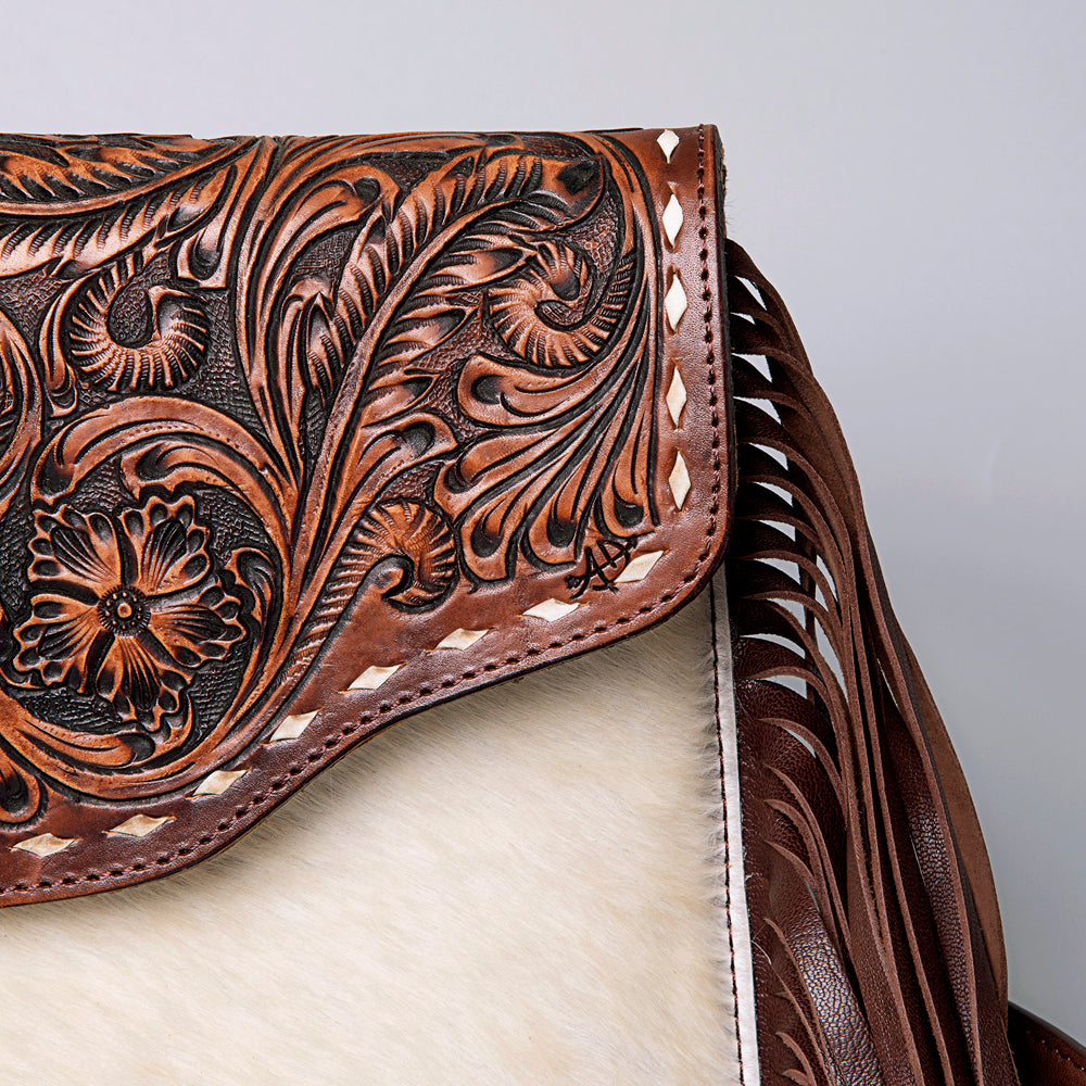American Darling ADBGZ290 Envelope Hand Tooled Hair-On Genuine Leather Women Bag Western Handbag Purse