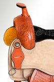 Comfytack Western Horse Ranch Roping Cowboy Saddle American Leather Tack Set Tan