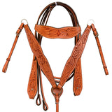 Comfytack Western Horse Ranch Roping Cowboy Saddle American Leather Tack Set Tan