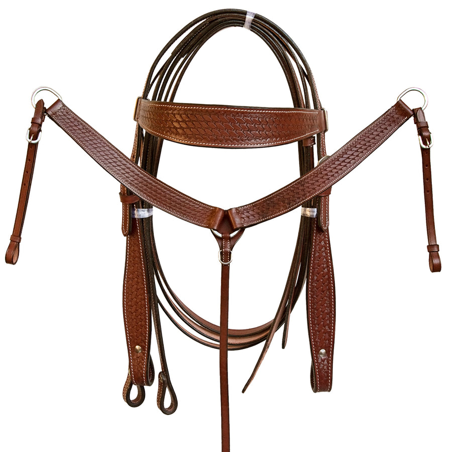 Comfytack Western Saddle Leather Trail Tack Hand Tooled Saddle Brown/Tan | Western Saddle | Saddle for Horses | Horse Tack Set