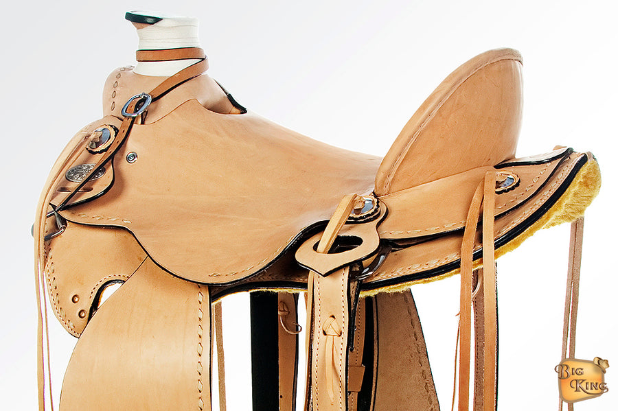HILASON Western Horse Saddle American Leather Wade Ranch Roping Tan | Hand Tooled & For Horses