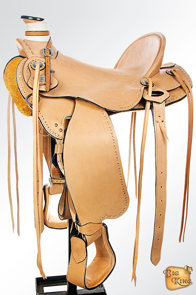 HILASON Western Horse Saddle American Leather Wade Ranch Roping Tan | Hand Tooled & For Horses