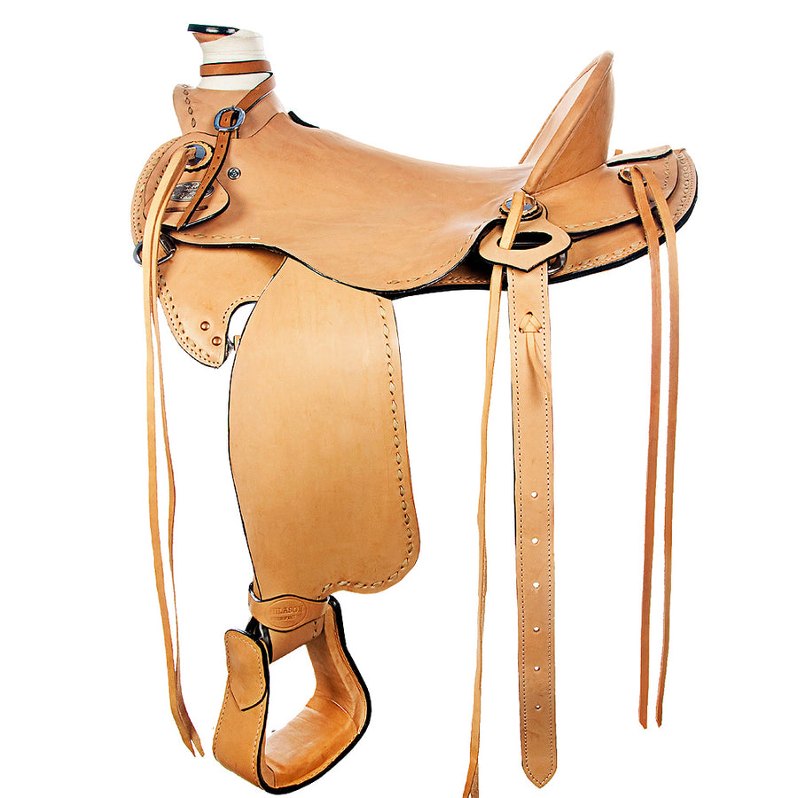 HILASON Western Horse Saddle American Leather Wade Ranch Roping Tan | Hand Tooled & For Horses