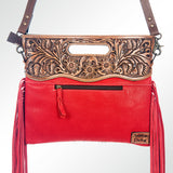 American Darling ADBGS146A Clutch Hand Tooled Hair On Genuine Leather Women Bag Western Handbag Purse