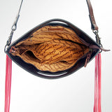 American Darling Clutch Hand Tooled Saddle Blanket Fabric Genuine Leather Western Women Bag Handbag Purse | Purses for Cute