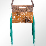 American Darling Clutch Hand Tooled Hair on Genuine Leather W. Women