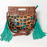 American Darling Clutch Hand Tooled Hair on Genuine Leather W. Women