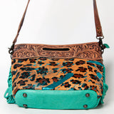 American Darling Clutch Hand Tooled Hair on Genuine Leather W. Women