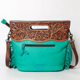 American Darling Clutch Hand Tooled Hair on Genuine Leather W. Women