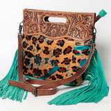 American Darling Clutch Hand Tooled Hair on Genuine Leather Western Women Bag Handbag Purse | Purses for Cute - Uhorse