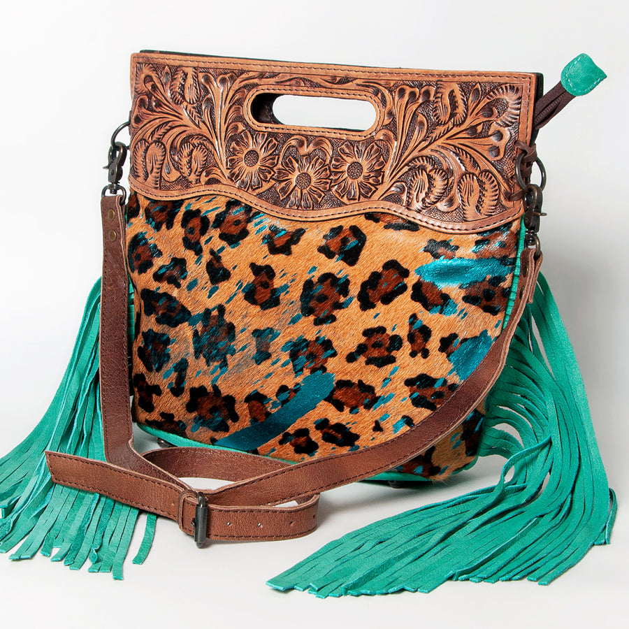 American Darling Clutch Hand Tooled Hair on Genuine Leather Western Women Bag Handbag Purse | Purses for Cute - Uhorse