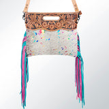 American Darling Clutch Hand Tooled Hair on Genuine Leather W. Women